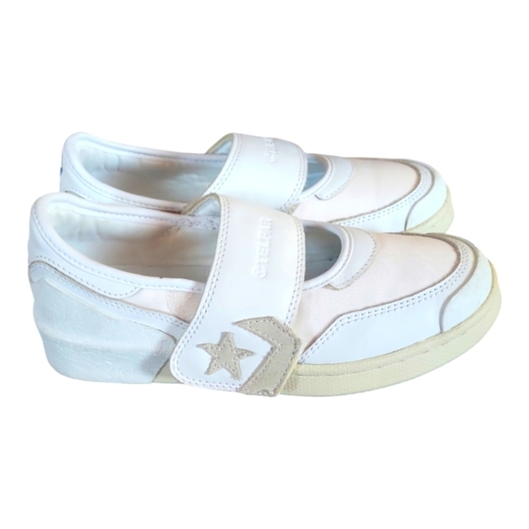 Converse x Telfar Pro Leather Slip-on Mary Jane White Parchment Sneakers - Picture 5 of 11